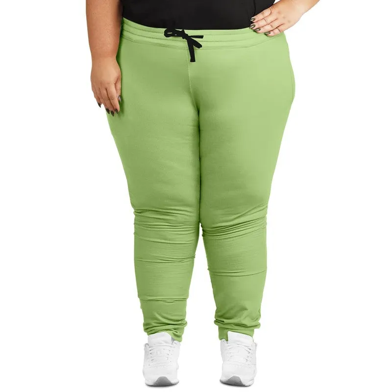 Pastel Warm Green Joggers | Unisex | with PLUS sizes | Bright Pastel Warm Green | C30M0Y60K0