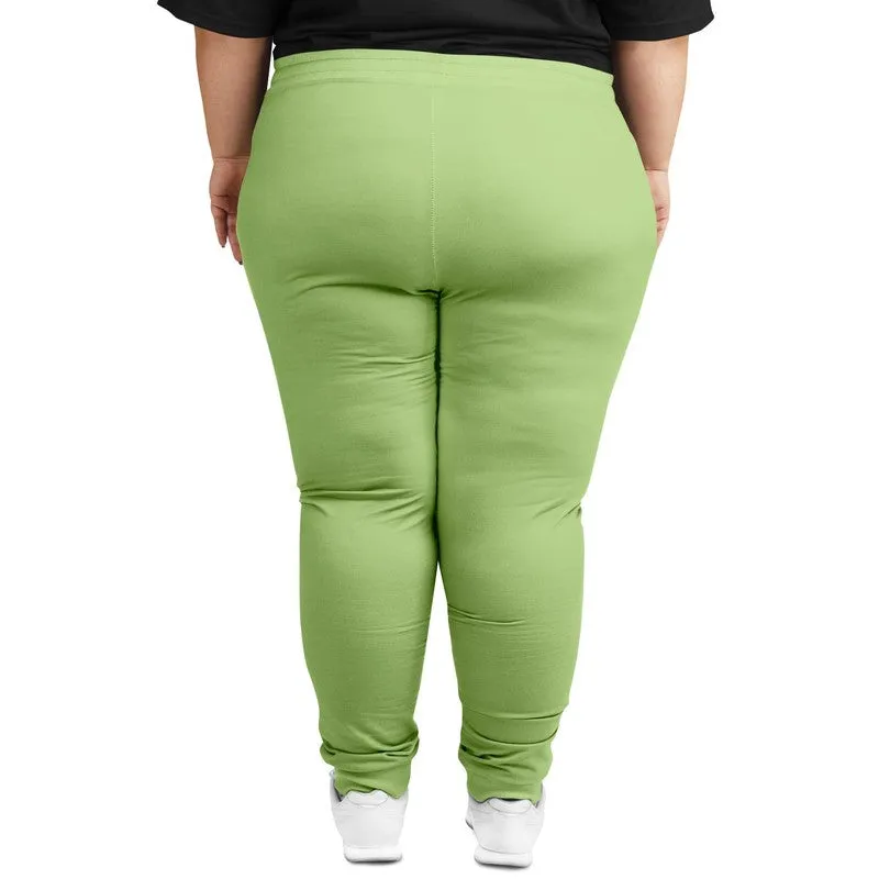 Pastel Warm Green Joggers | Unisex | with PLUS sizes | Bright Pastel Warm Green | C30M0Y60K0