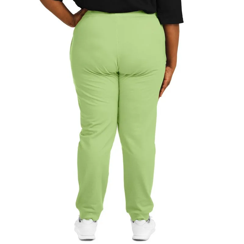 Pastel Warm Green Joggers | Unisex | with PLUS sizes | Bright Pastel Warm Green | C30M0Y60K0