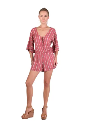 Penelope Summer Romper - Grenadine Stripe