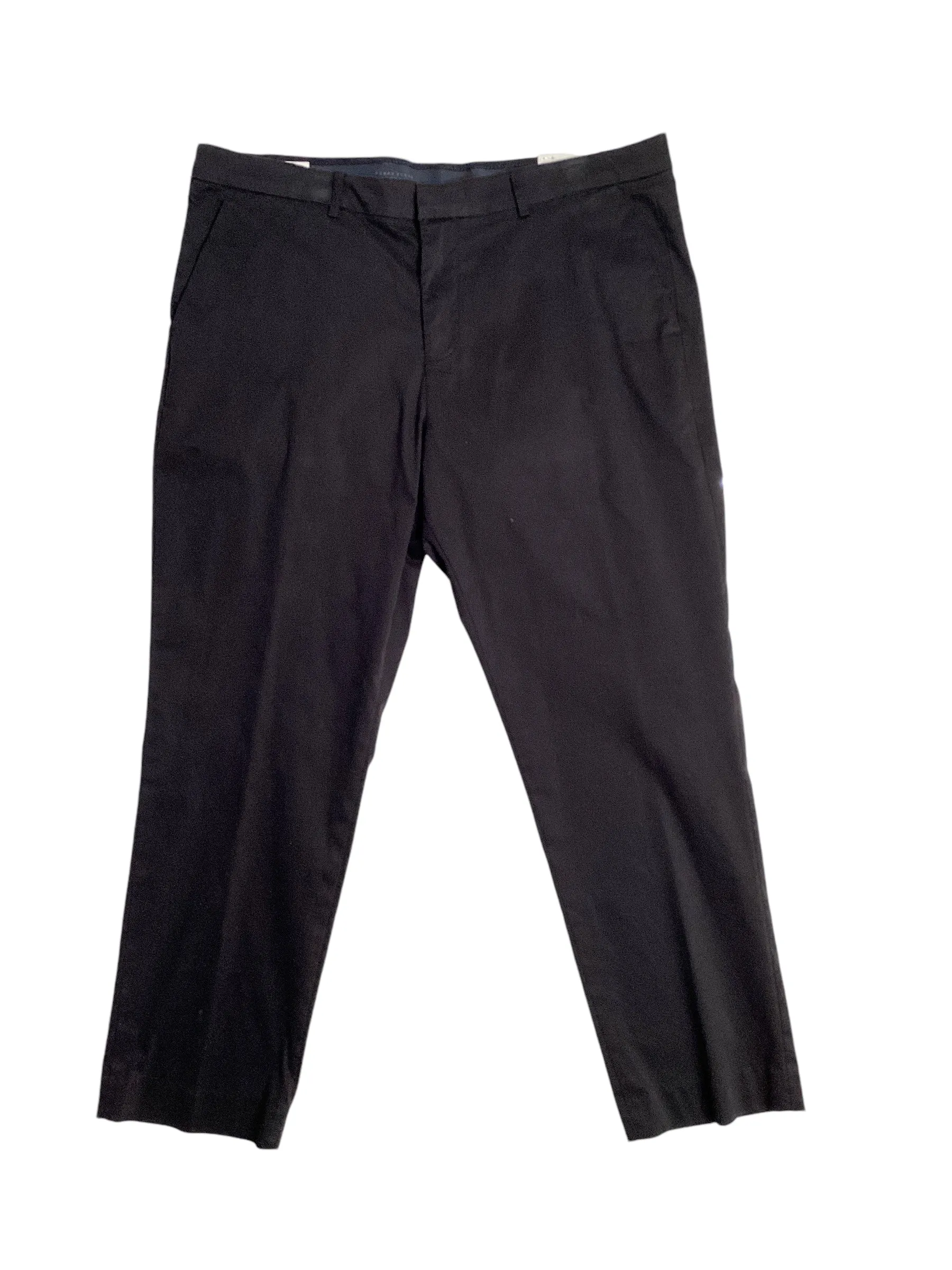 Perry Ellis Portfolio Mens Slim fit Dress Pants 32 / 30 Black Solid Stretch