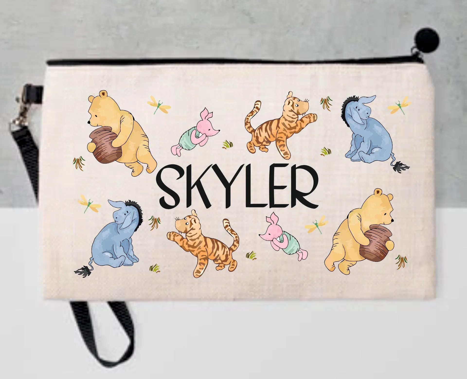 Personalised Winnie the Pooh Pencil Case - Linen Bag, Make up bag, Purse