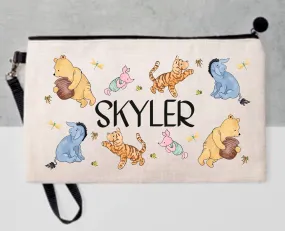Personalised Winnie the Pooh Pencil Case - Linen Bag, Make up bag, Purse
