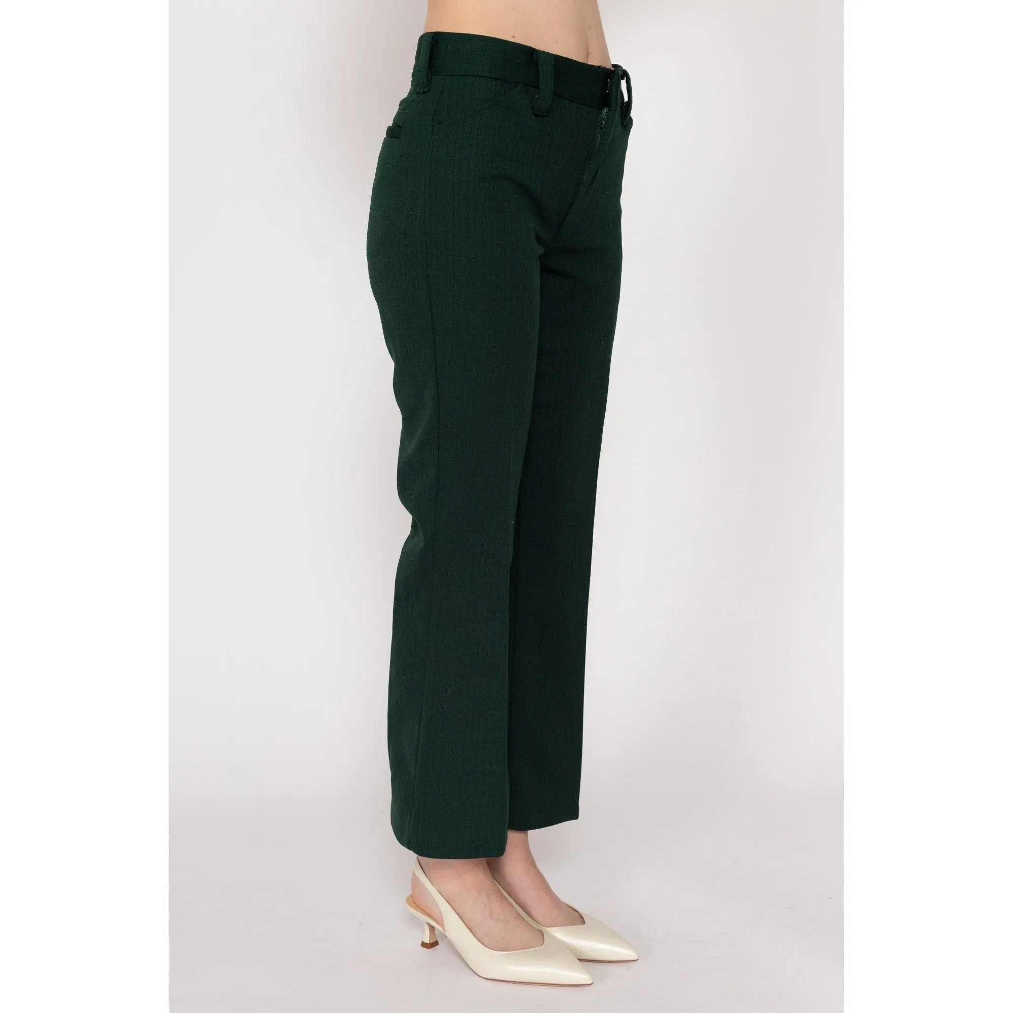 Petite XS 70s Forest Green Flared Trousers