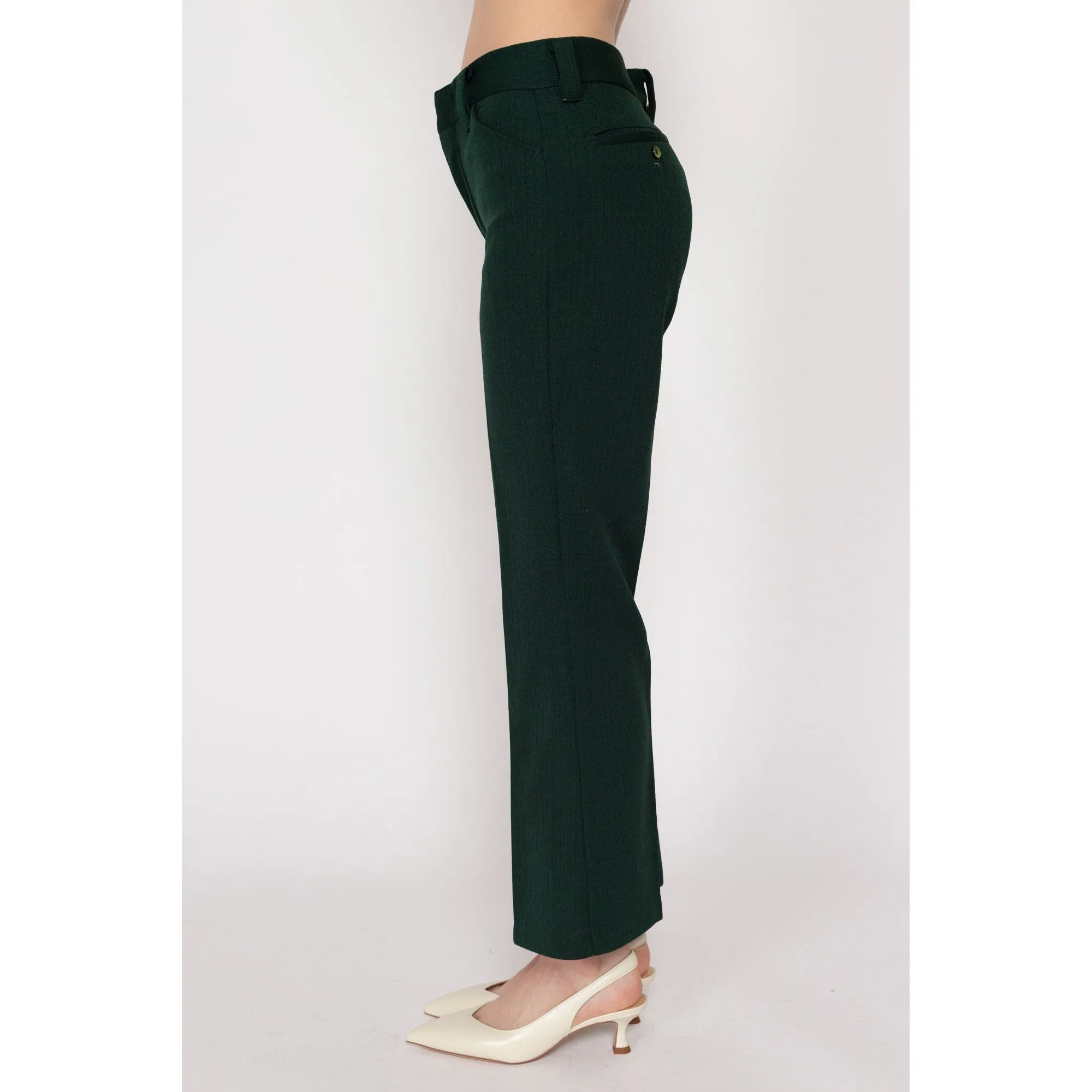 Petite XS 70s Forest Green Flared Trousers
