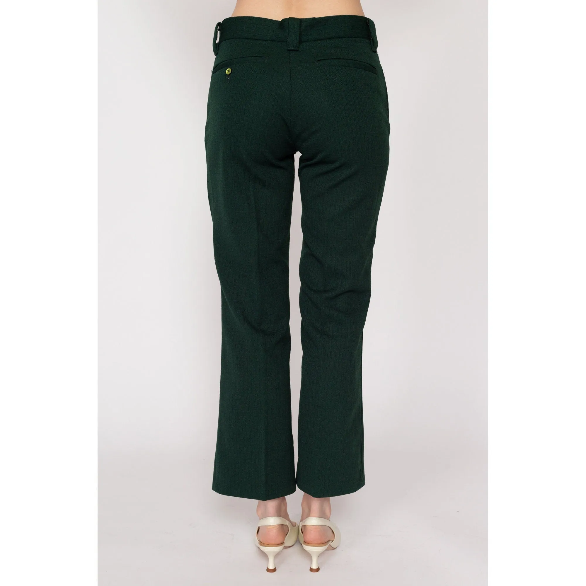 Petite XS 70s Forest Green Flared Trousers