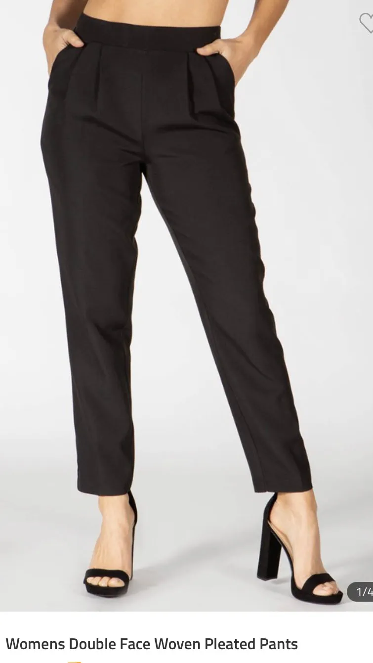 Pleated Straight Cut Dress Pants
