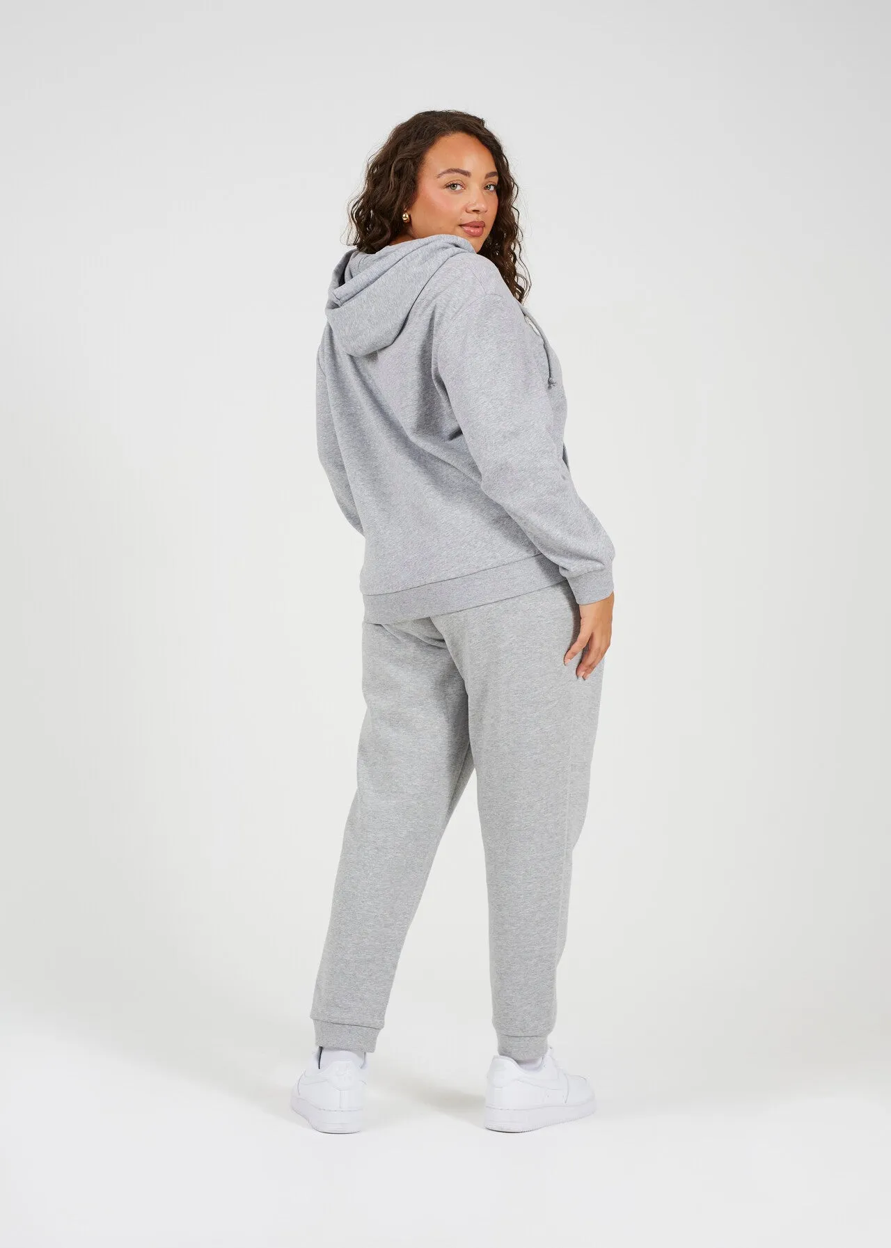 PLUS SIZE GREY MARL JOGGING BOTTOMS