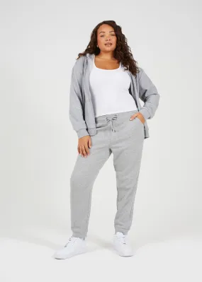 PLUS SIZE GREY MARL JOGGING BOTTOMS