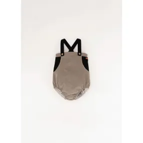 Popelin Taupe Romper Suit With Bib And Straps (MOD 7.2)