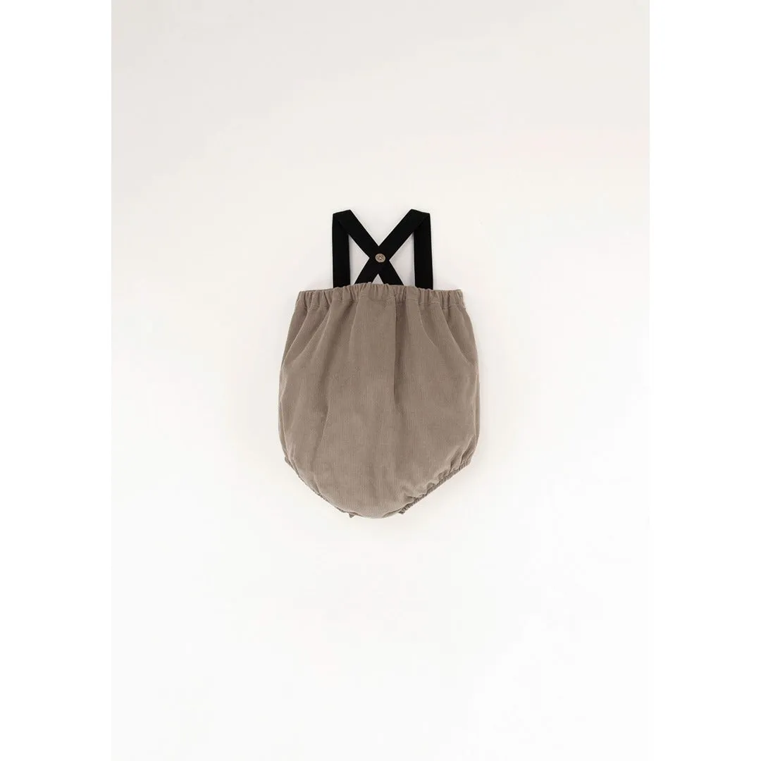 Popelin Taupe Romper Suit With Bib And Straps (MOD 7.2)