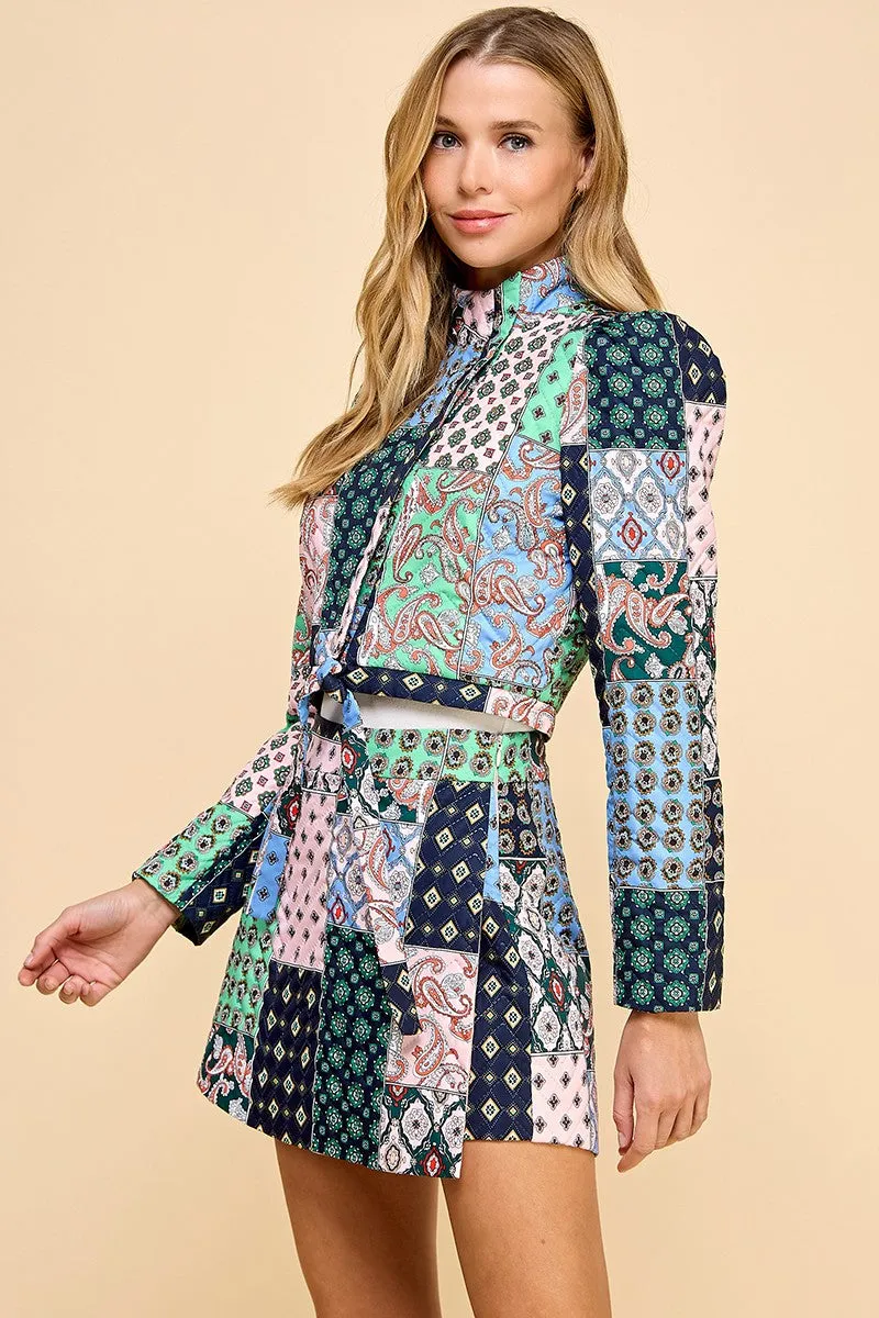 Pretty Patchwork Cropped Jacket