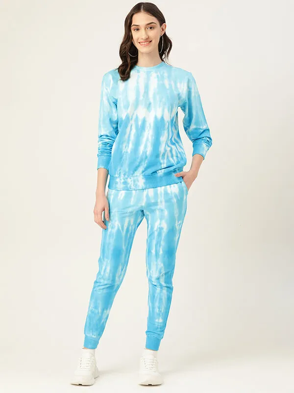 Pure Cotton Ombre Dye Blue Sweatshirt With Joggers