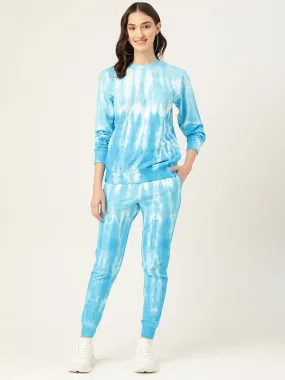 Pure Cotton Ombre Dye Blue Sweatshirt With Joggers