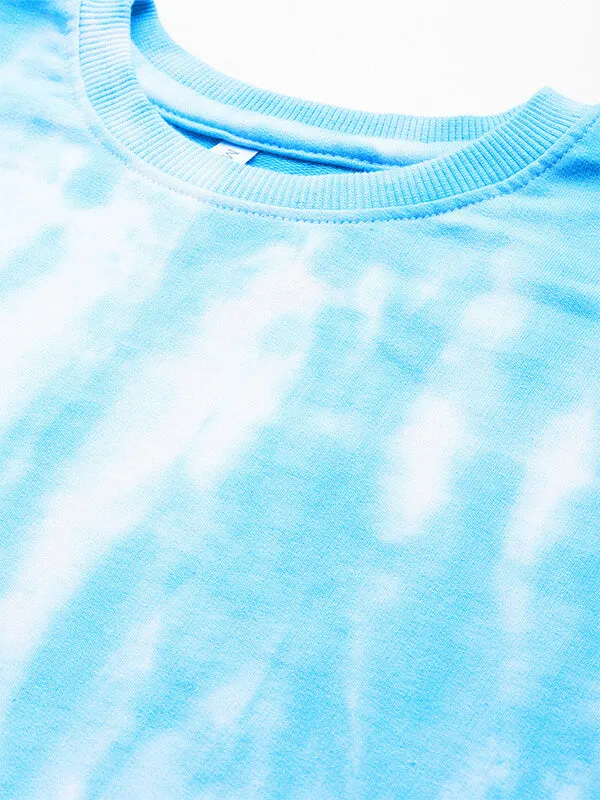 Pure Cotton Ombre Dye Blue Sweatshirt With Joggers