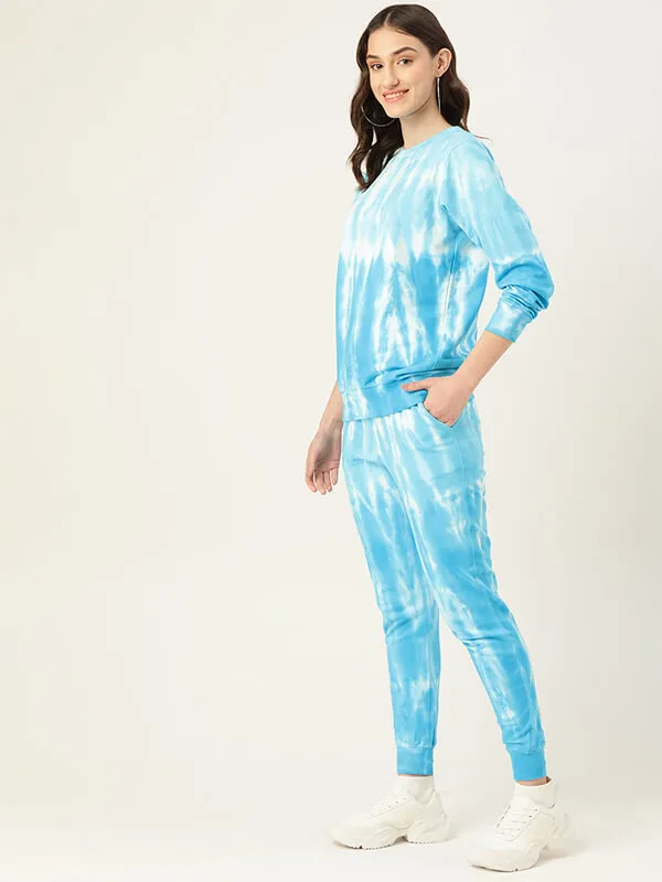 Pure Cotton Ombre Dye Blue Sweatshirt With Joggers