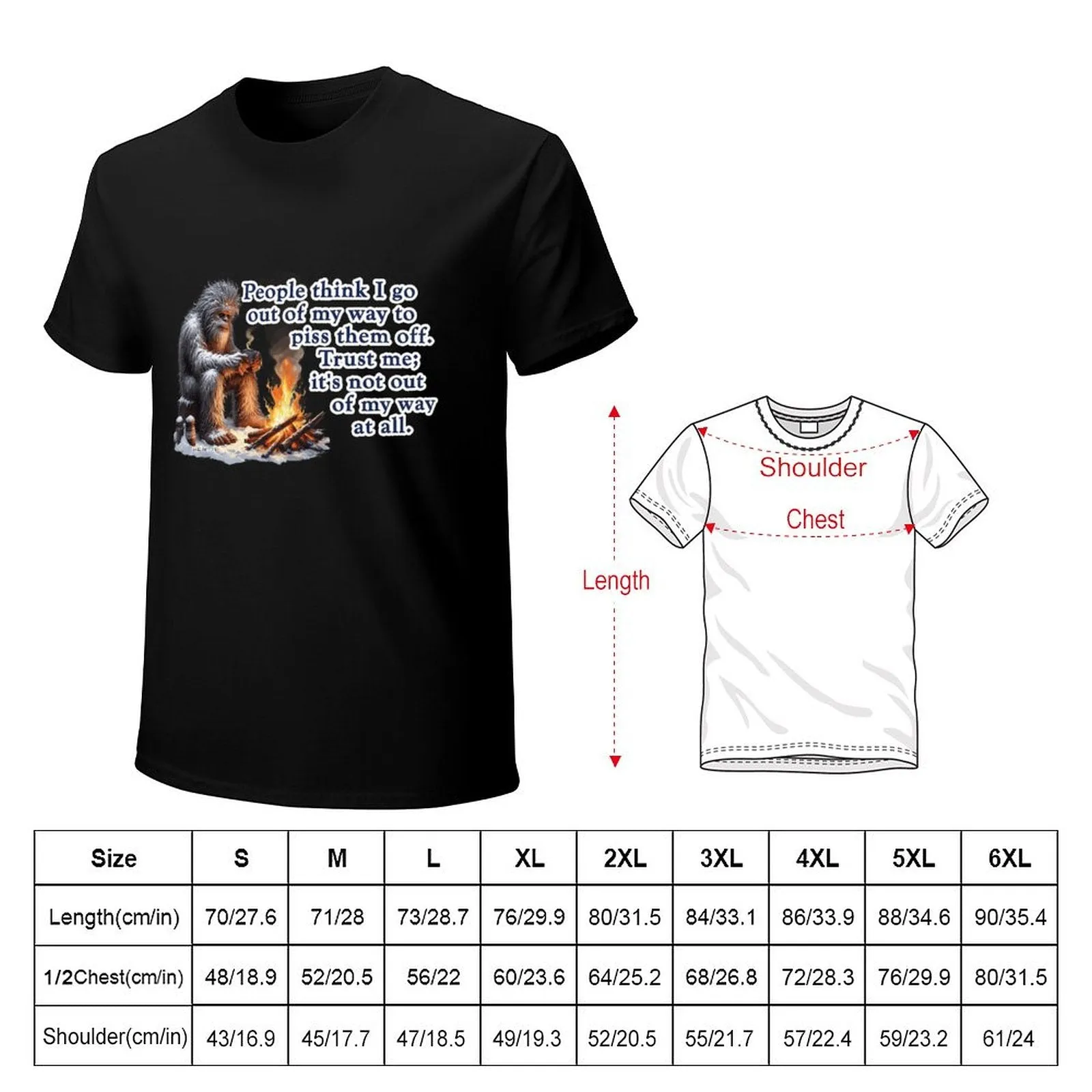 "People Say I go out of my way", Bigfooot, Sasquatch - Short Sleeve Tshirt Men (High Definition & Dual-sided Printing)