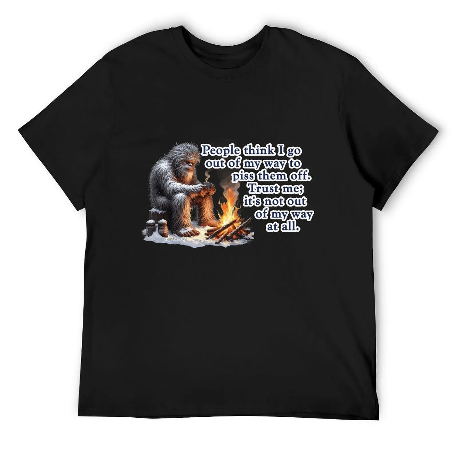"People Say I go out of my way", Bigfooot, Sasquatch - Short Sleeve Tshirt Men (High Definition & Dual-sided Printing)