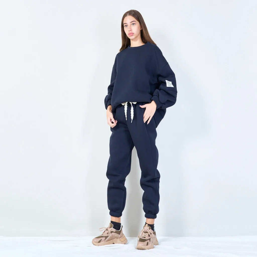 Relaxed-fit sweatshirt and jogger set wholesale