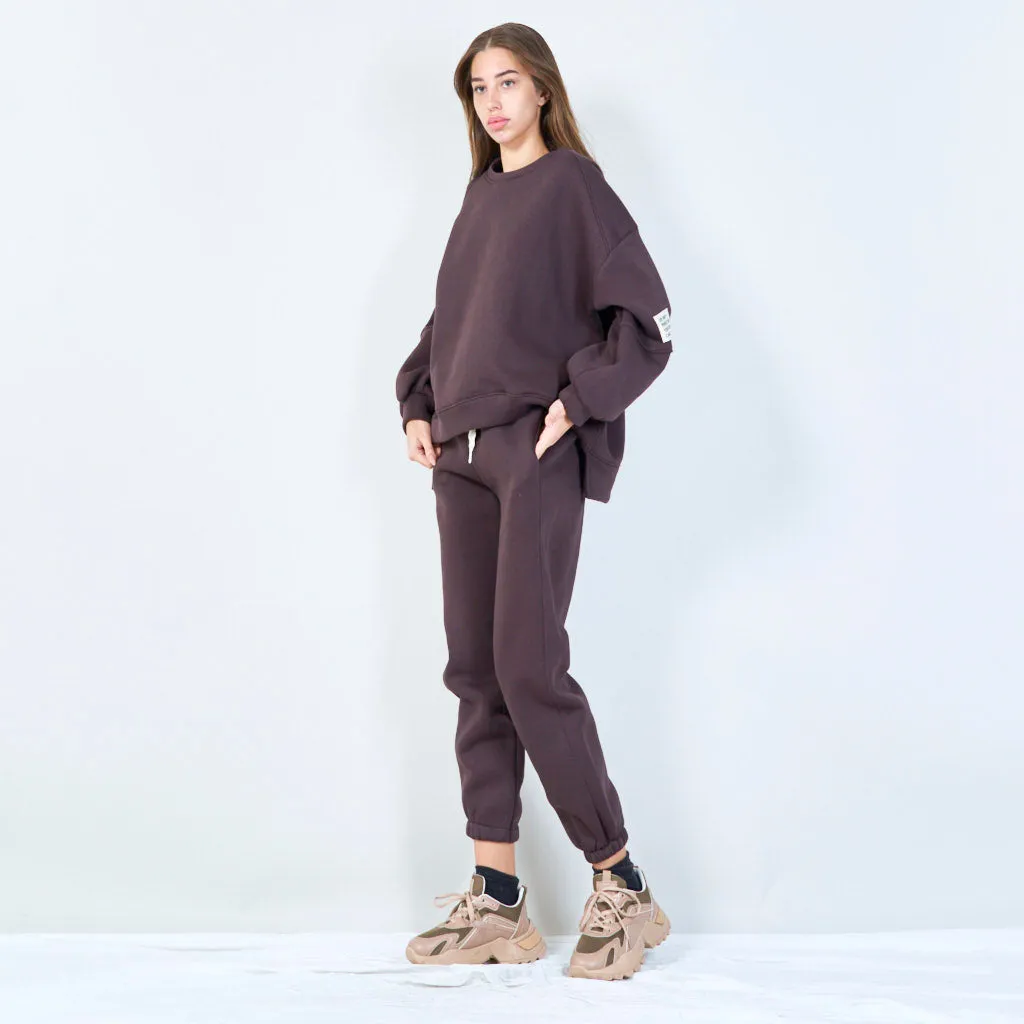 Relaxed-fit sweatshirt and jogger set wholesale