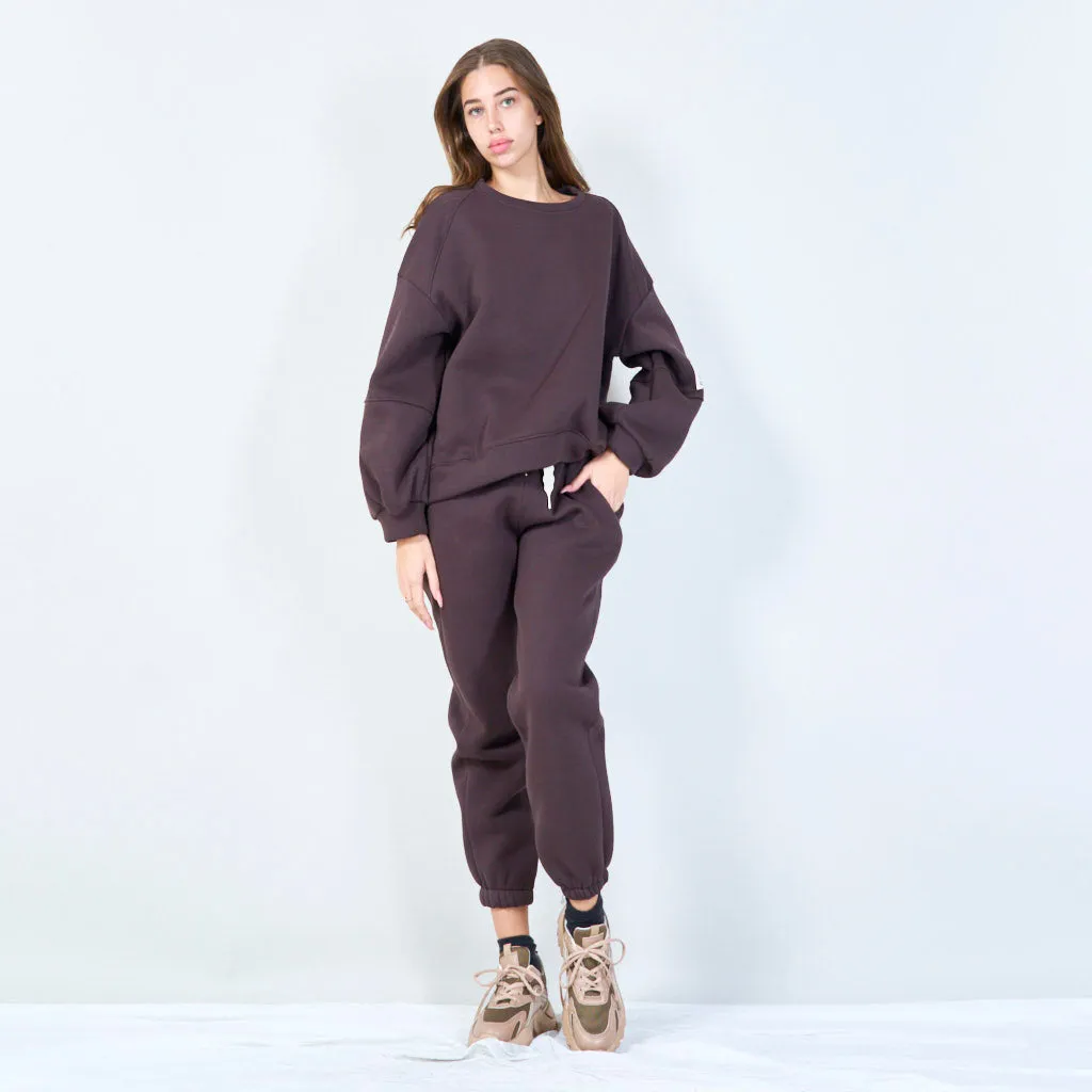 Relaxed-fit sweatshirt and jogger set wholesale