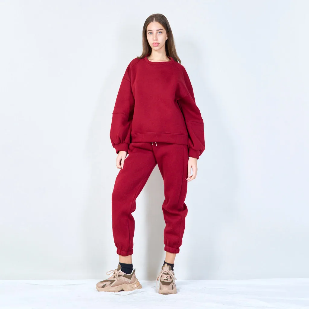 Relaxed-fit sweatshirt and jogger set wholesale