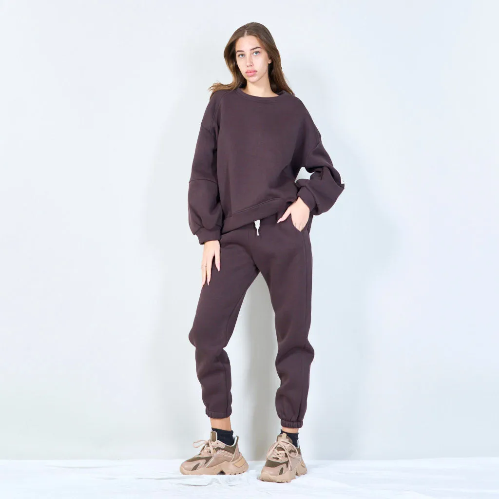 Relaxed-fit sweatshirt and jogger set wholesale