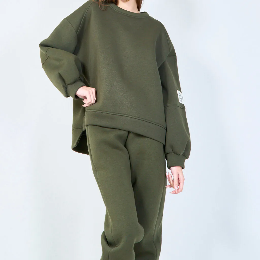 Relaxed-fit sweatshirt and jogger set wholesale
