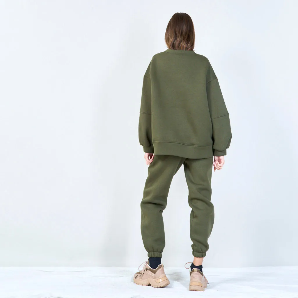Relaxed-fit sweatshirt and jogger set wholesale