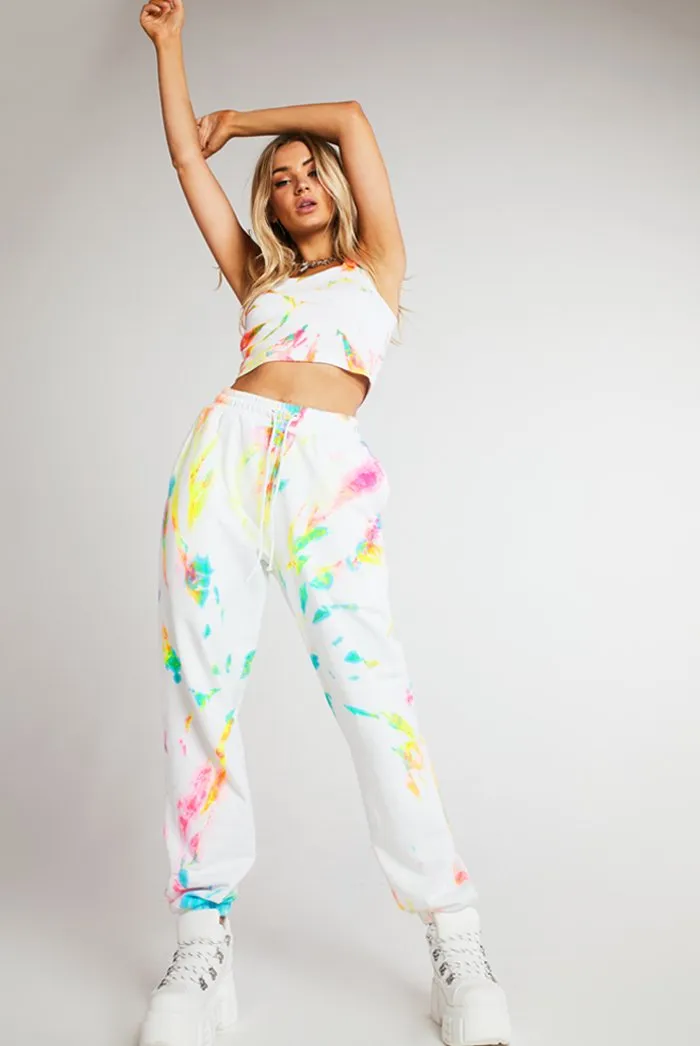 Reverse Rainbow Tie Dye Joggers