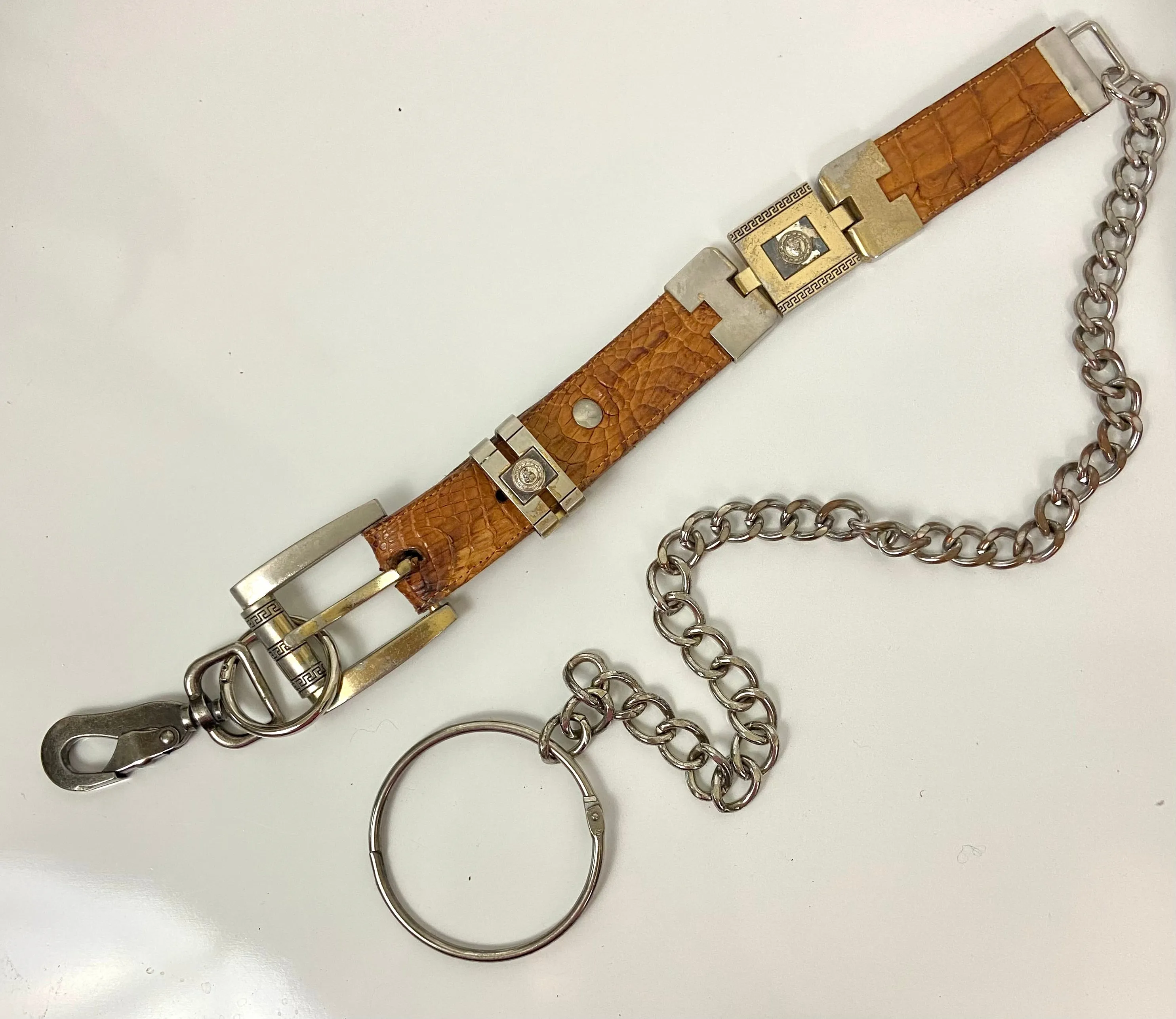 Reworked Vintage Leather Chain Belt
