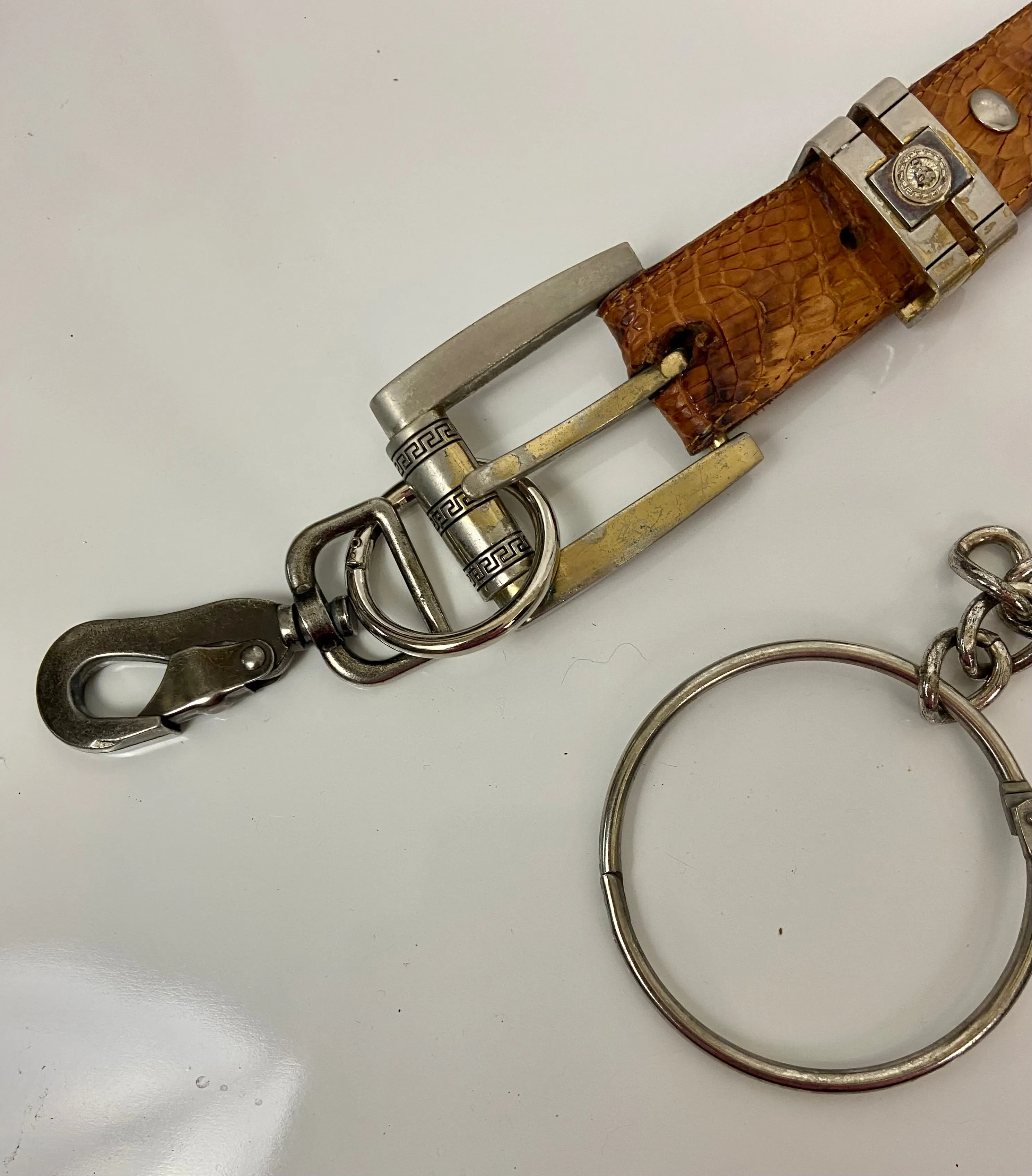 Reworked Vintage Leather Chain Belt