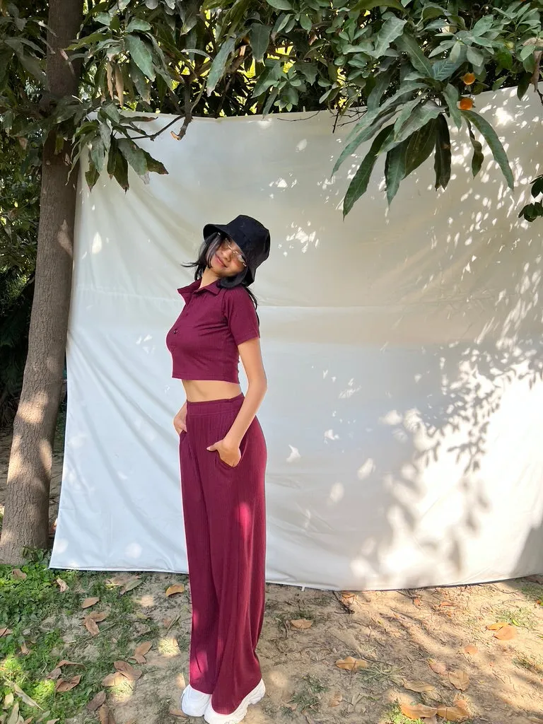 RIB Wine Crop  Co-ord