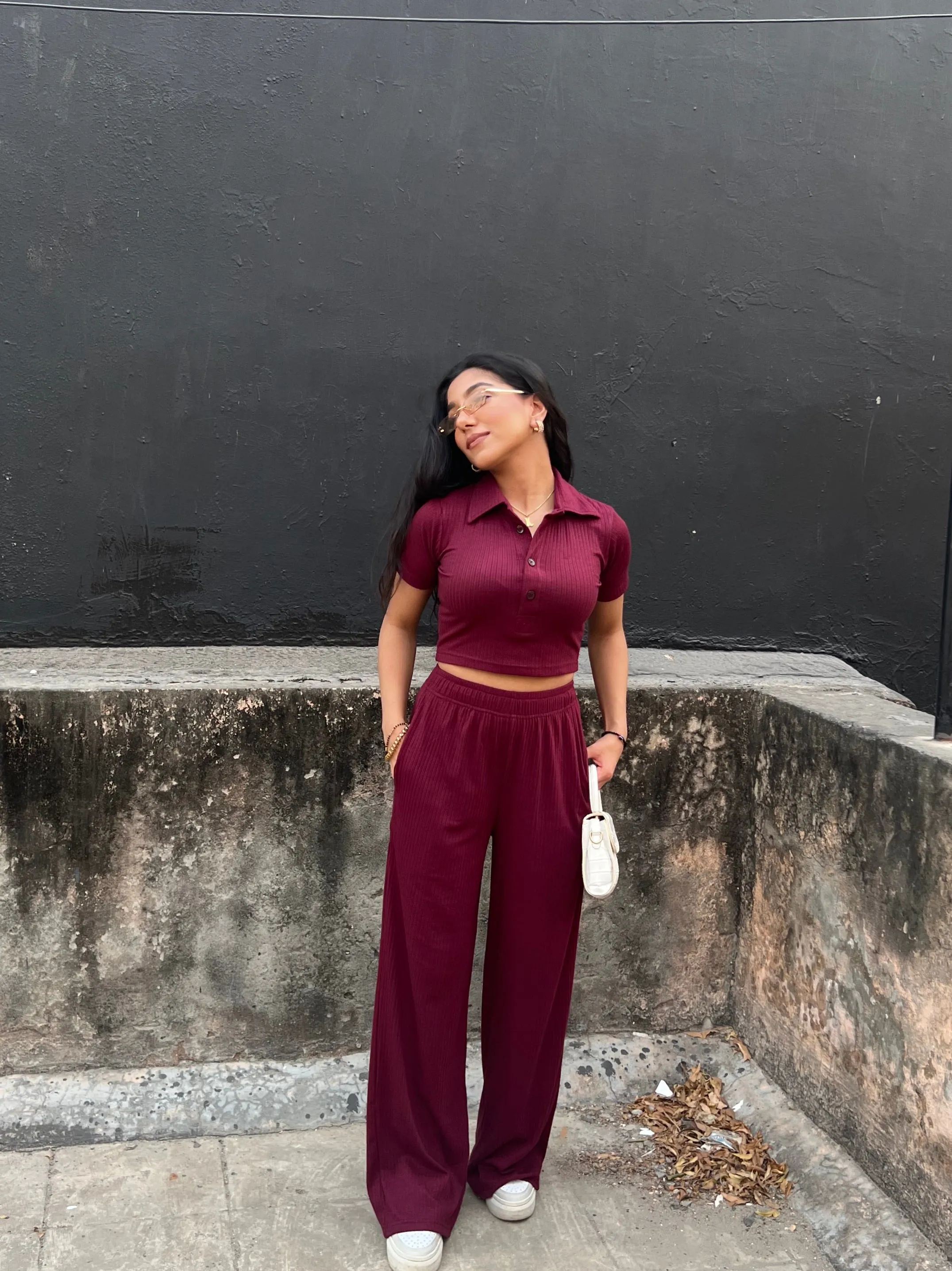 RIB Wine Crop  Co-ord