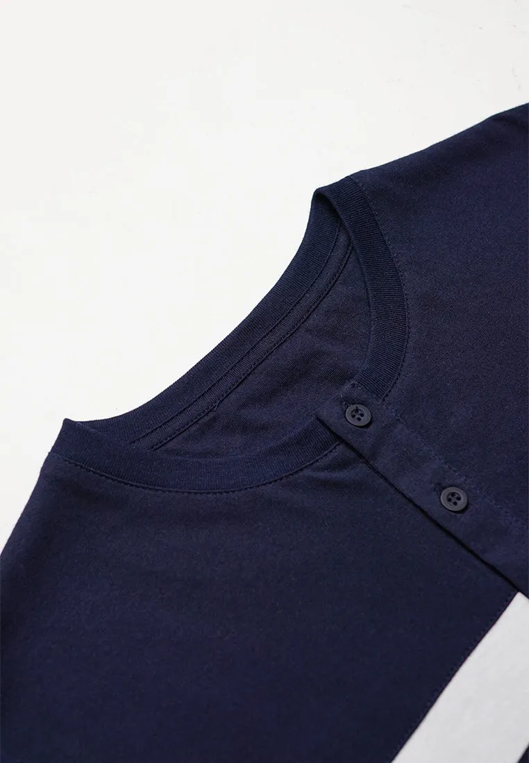 Ryusei T-Shirt Amagasaki Button CMB Navy