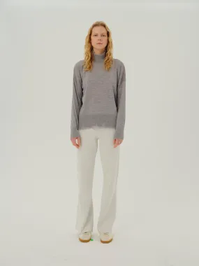 Sato - 100% Wool Turtleneck Gray Sweater
