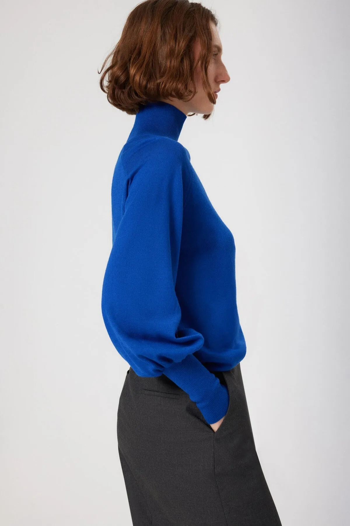 Saxe Turtleneck Long Balloon Sleeve Sweater