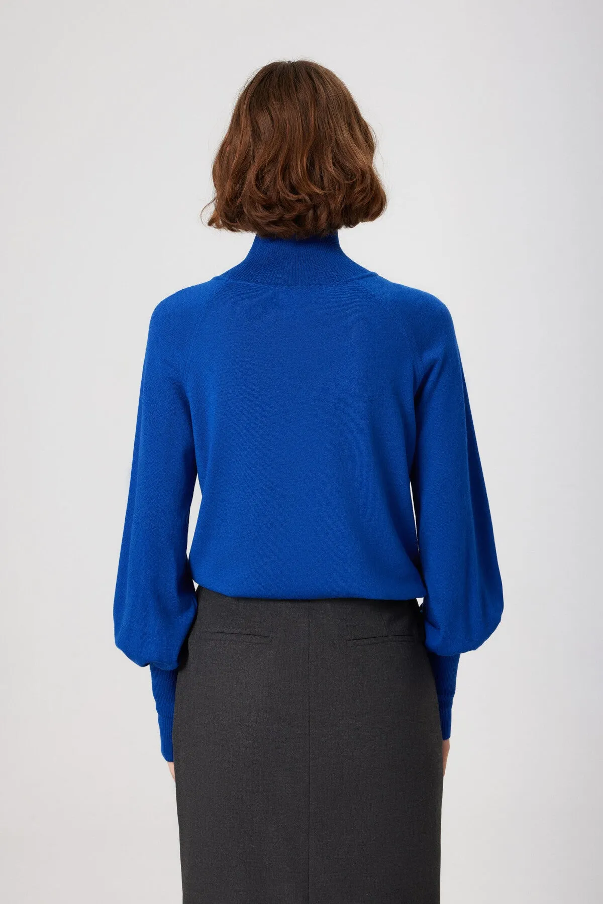 Saxe Turtleneck Long Balloon Sleeve Sweater