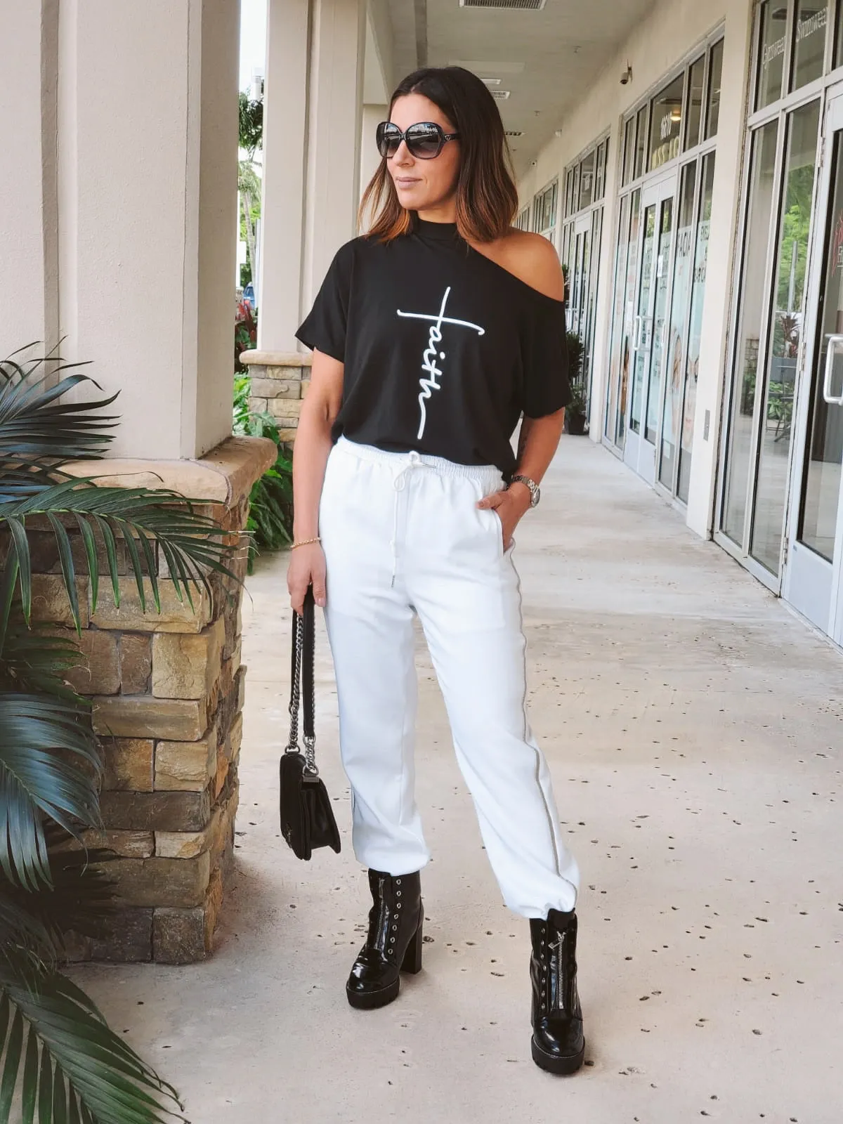 Shining Line White Joggers