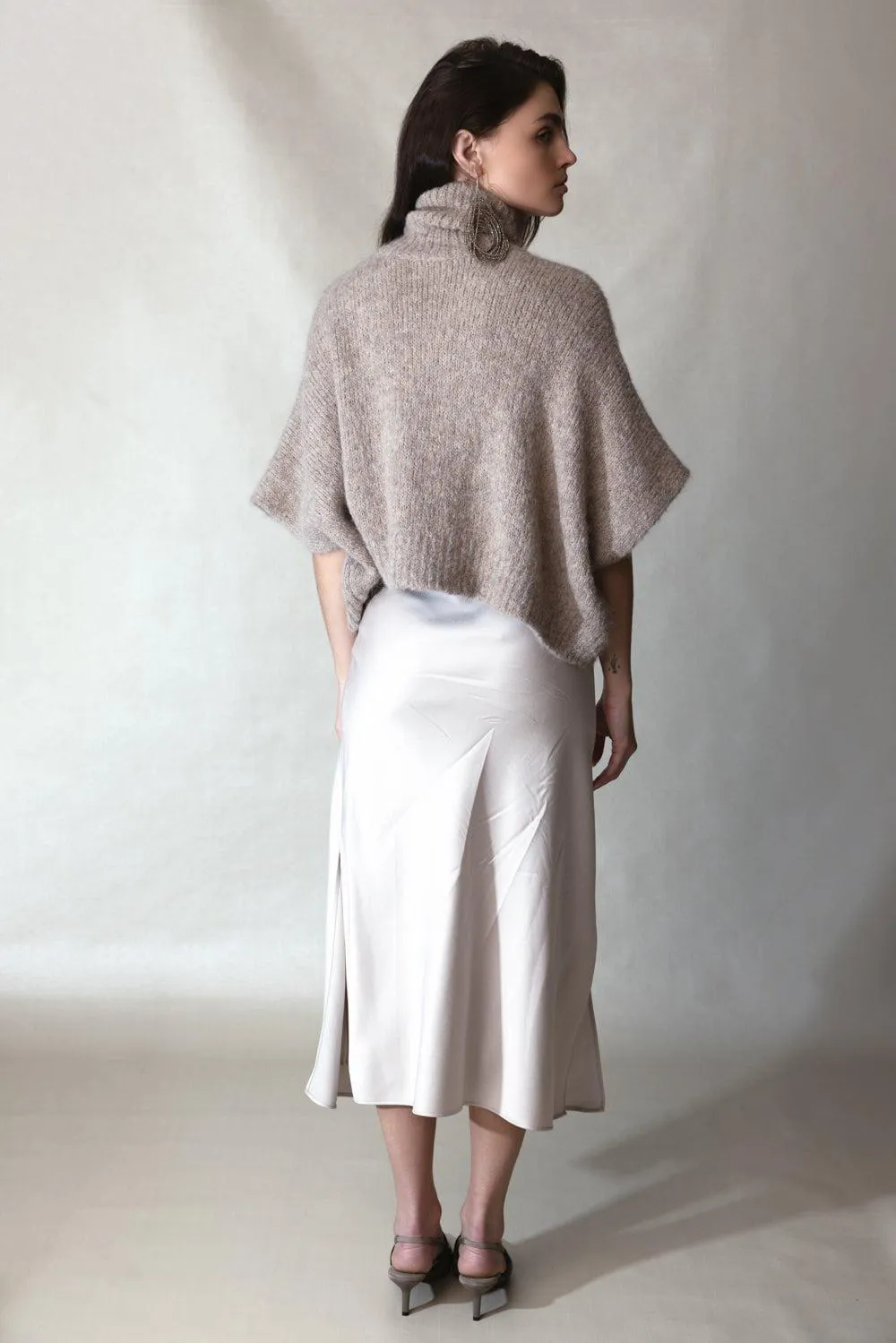 Short Sleeve Embellished Turtleneck