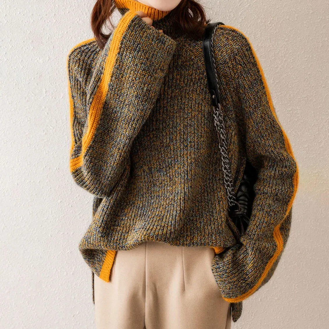 SIRELLA | MIXED KNIT TURTLENECK