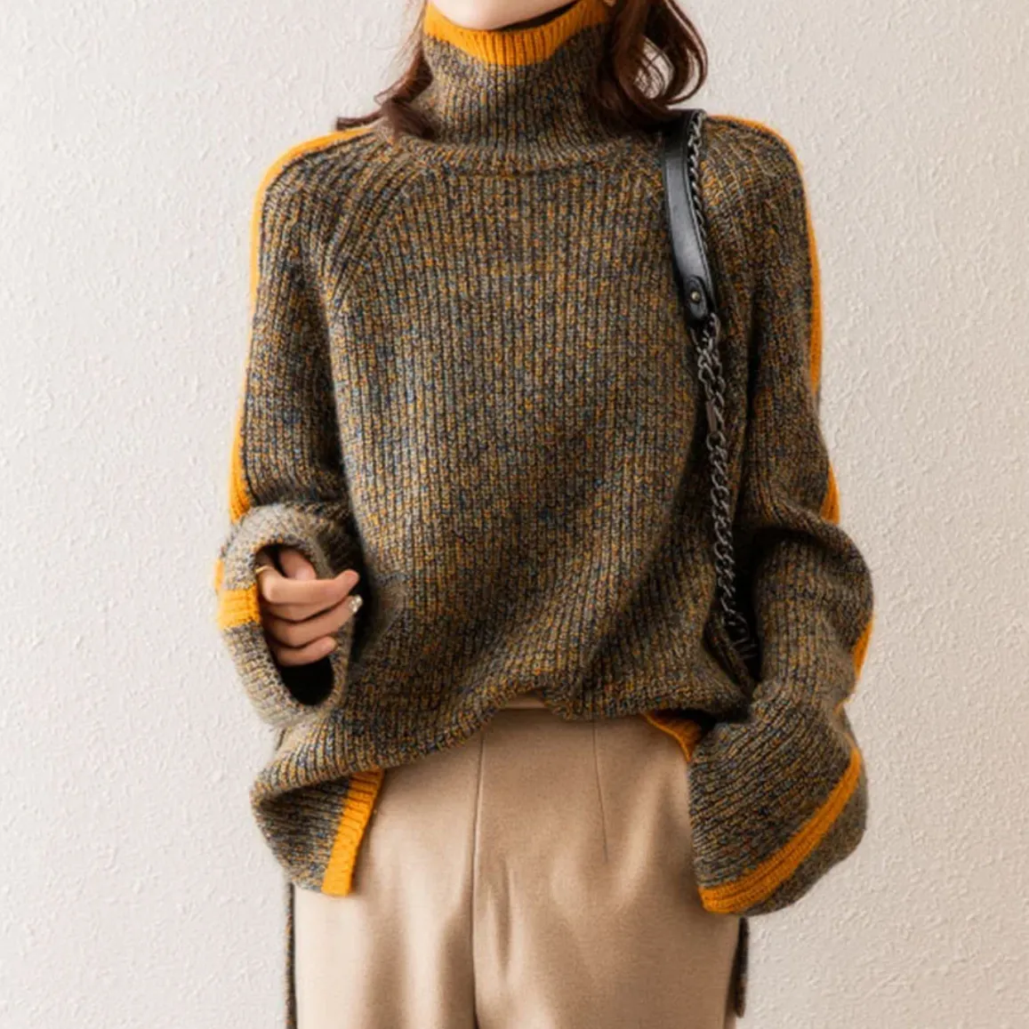 SIRELLA | MIXED KNIT TURTLENECK