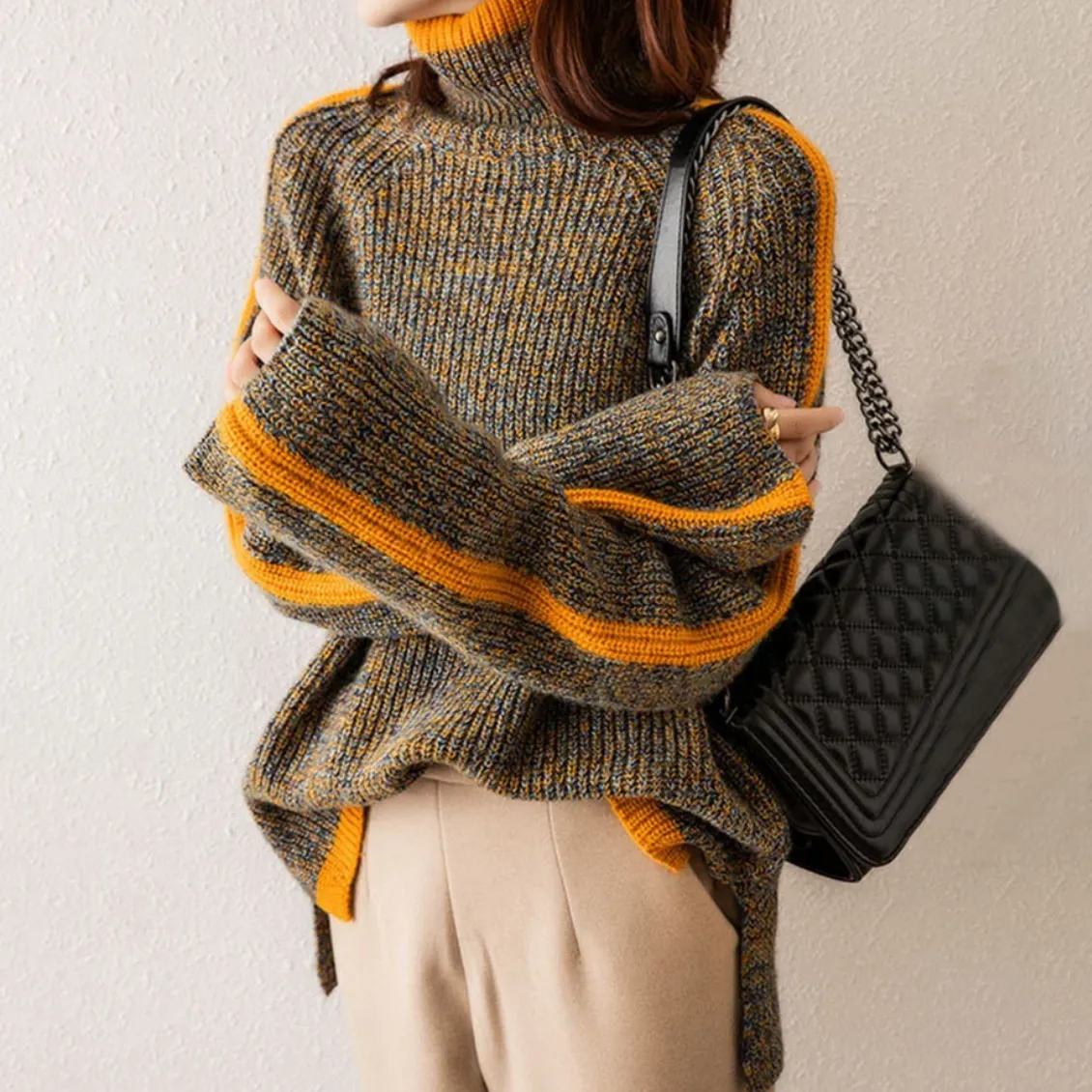 SIRELLA | MIXED KNIT TURTLENECK