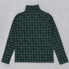 Snap Turtleneck in Black Forest Folk Quilt by Iver & Isla