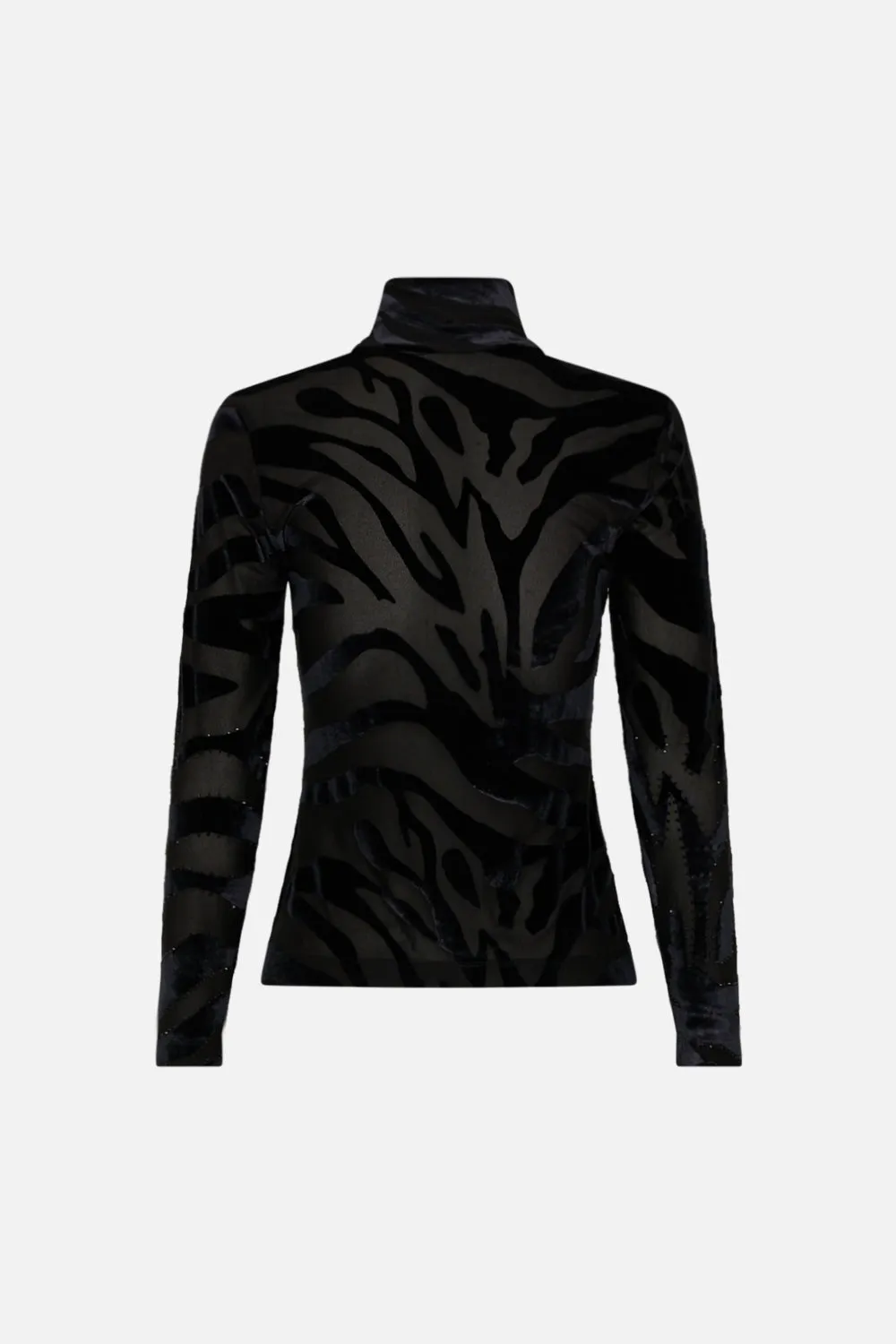 STRETCH VELVET ANIMAL TURTLENECK AMSTERGLAM