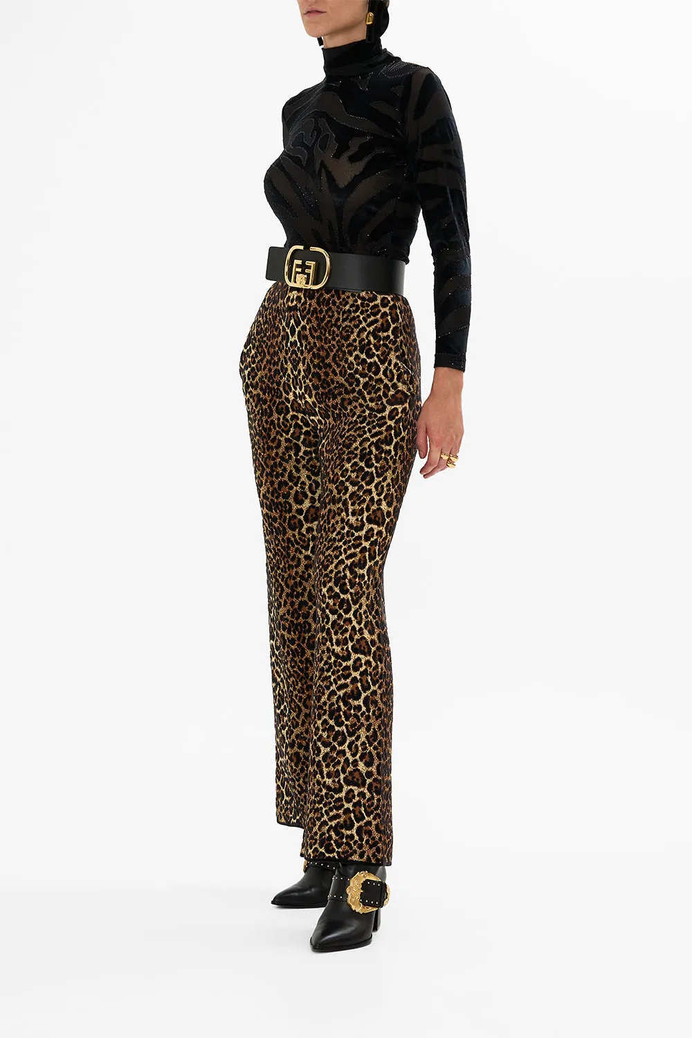 STRETCH VELVET ANIMAL TURTLENECK AMSTERGLAM