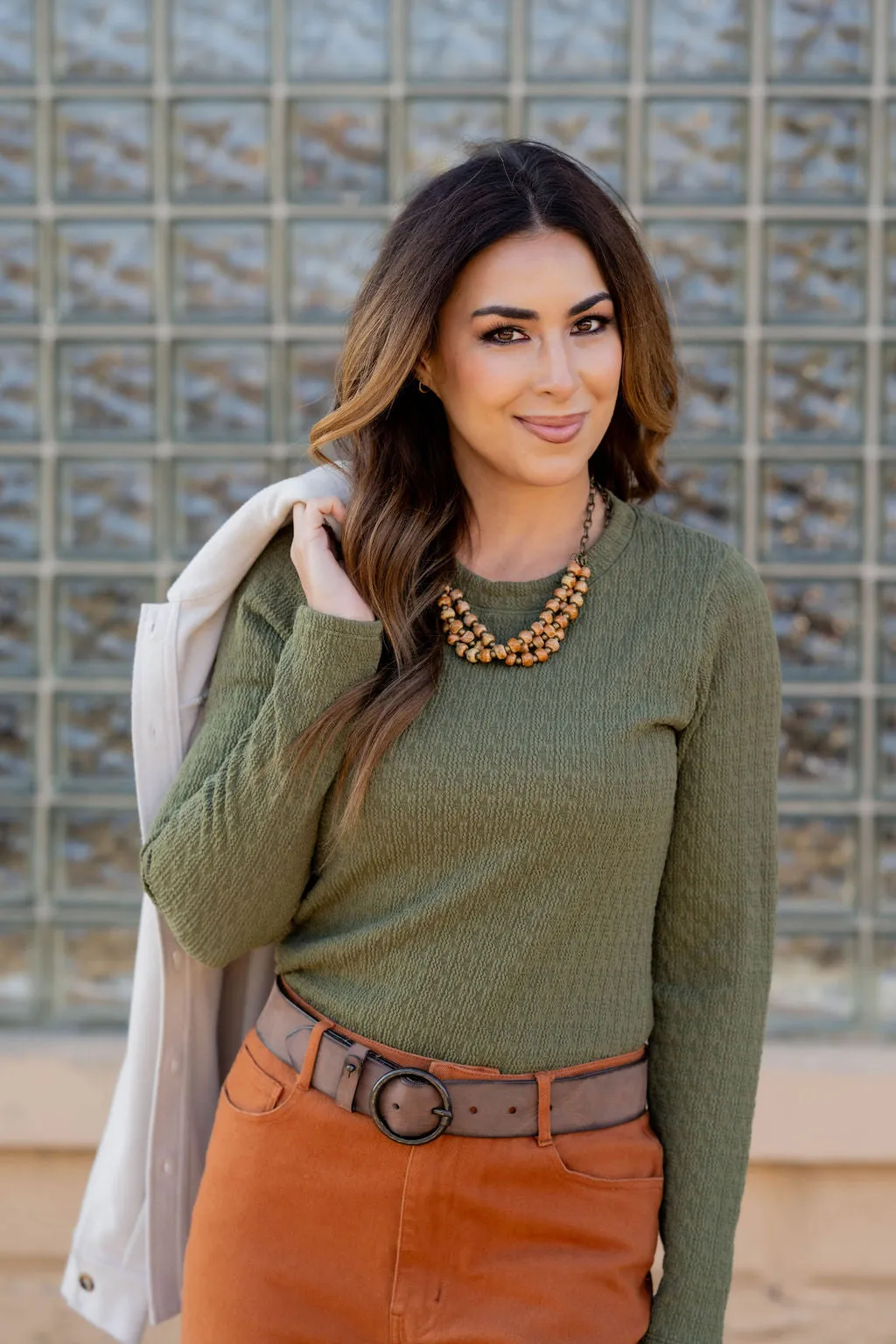 Subtle Textured Long Sleeve Tee