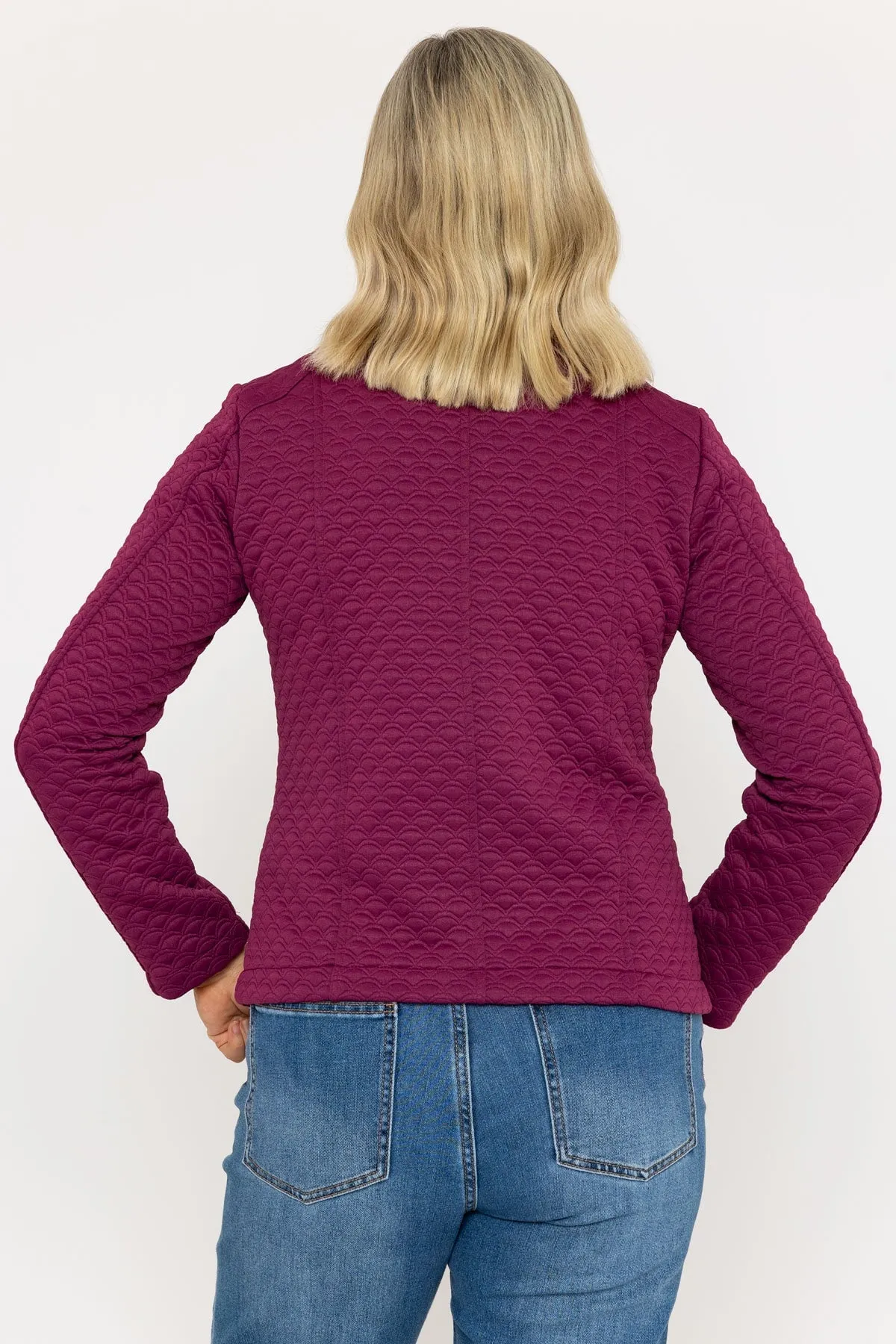 Textured Jacket in Deep Rose