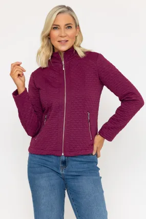 Textured Jacket in Deep Rose