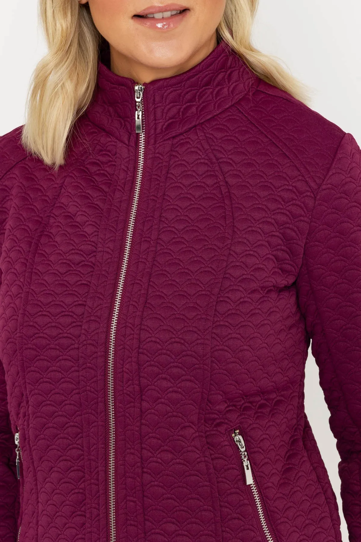 Textured Jacket in Deep Rose